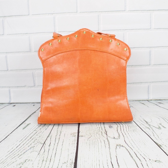 Deborah Lewis Studio Orange Handbag Purse Bag - Picture 4 of 8